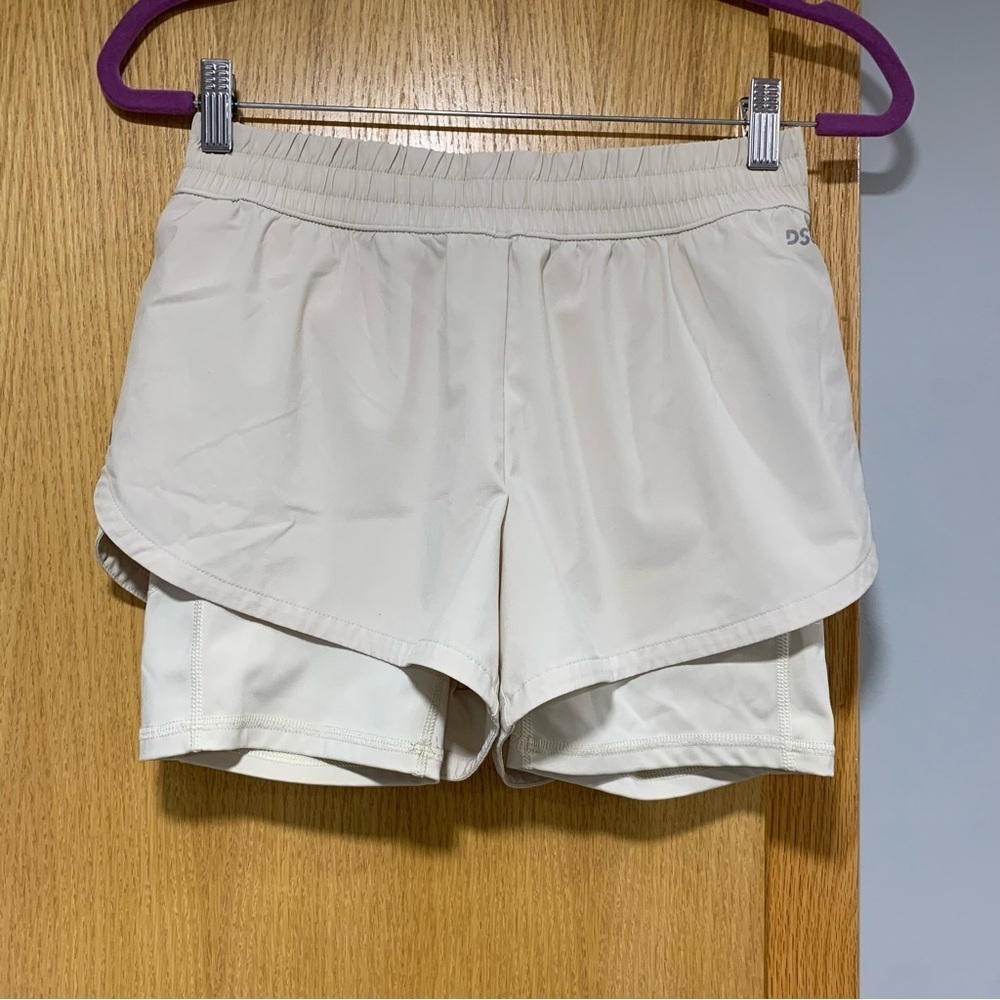 DSG Cream Colored Running Shorts with Liner - Size XS